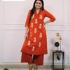 This Kurti Pant Set is perfect for the Festival season with its vibrant  and beautiful embroidery . Plus, the included matching the look and adds an extra touch of style..
