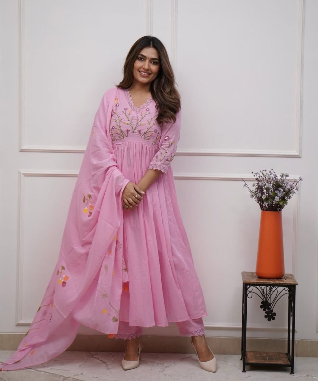 Introducing The Latest addition to our fashion collection the strength kurta Style made from high-quality cotton, embellished with exquisite embroidery work on neck line and paired with matching pant.l