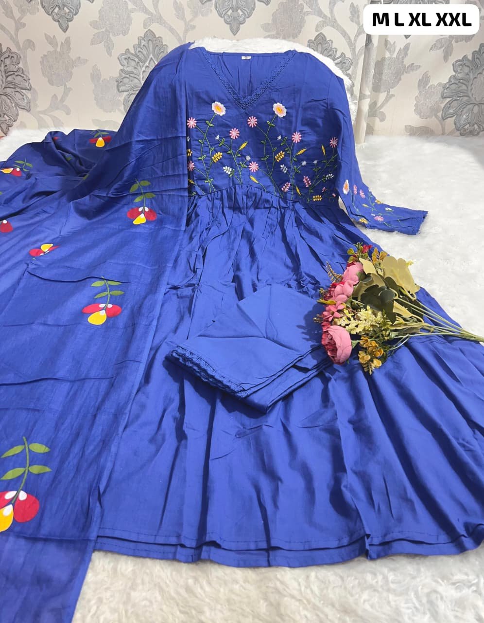 Introducing The Latest addition to our fashion collection the strength kurta Style made from high-quality cotton, embellished with exquisite embroidery work on neck line and paired with matching pant.l - Image 6
