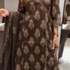 Look straight out of a dreamy movie set as  you turn around and walk in this elegant flaired suit ! The perfect of traditional wear  New straight  kurta 3 pcs set  plazo set with new style in machin _*