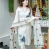 Morgan Sequence Silk Digital Print Kurti With Pant With Dupatta