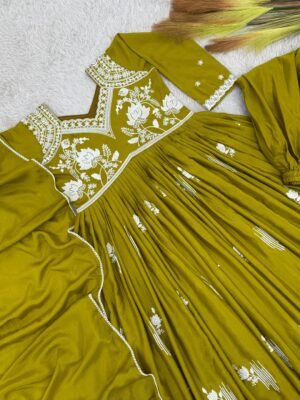 Alternative view of LAUNCHING TRADITIONAL COLLECTION 3 PIECE ANARKALI GOWN, PLAZZO WITH BEAUTIFUL DUPATT