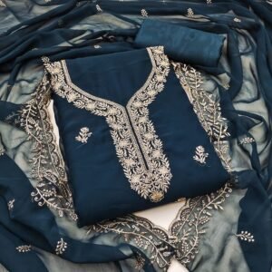 Alternative view of Top Fabric-  georgette with heavy Jari full work