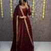 Bakrid special Rich sequence  embroidery Gown Dupatta