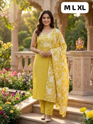 NEW ARRIVAL: EXCLUSIVE TABLA PRINT COLLECTION  Elevate your ethnic wardrobe with our stunning new 3-Piece Suit Set! Crafted from premium Verfabrictigan , this ensemble combines traditional charm with a modern silhouette. Product Details: