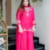 WOMEN'S PURE NATURAL CRAPE EMBROIDERED SARARA SET'S