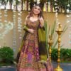 Exquisite Printed Chinon Wedding Gown Set Elevate your festive wardrobe with this breathtaking Chinon gown, perfectly blending traditional artistry with contemporary elegance. This set is an ideal choice for weddings, receptions, and grand celebrations