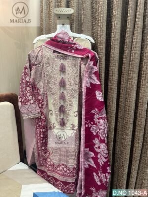 FULL STITCHED COTTON TOP WITH PATCH ON NECK & DAMAN WITH FANCY STYLING IN NECK, SLEEVES AND DAMAN