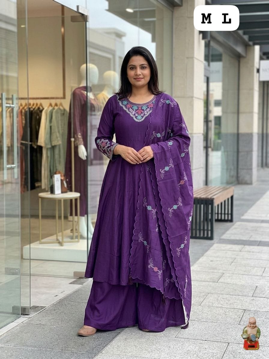 Add grace and elegance to your festive wardrobe with this stunning round Anarkali suit set - Image 3