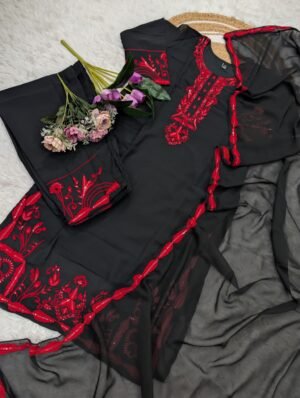 Alternative view of WOMEN FOX BLOOMING GEORGETTE EMBROIDERED KURTA SETS