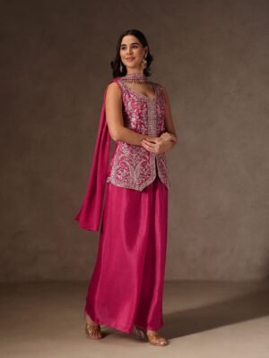 WOMEN'S PURE VISCOSE CHINON KURTA SHARARA SET'S WITH DUPPATA