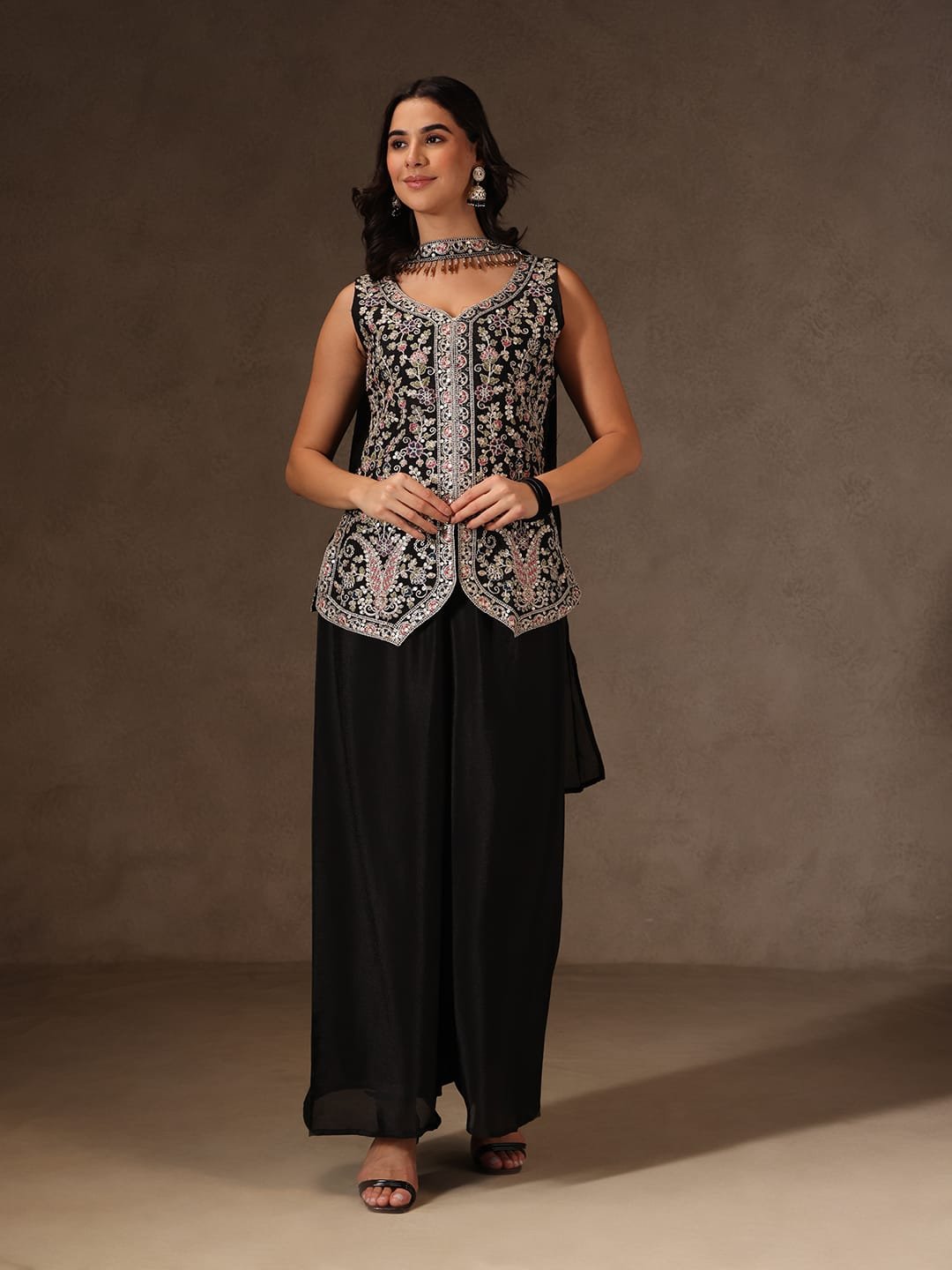 WOMEN'S PURE VISCOSE CHINON KURTA SHARARA SET'S WITH DUPPATA - Image 6