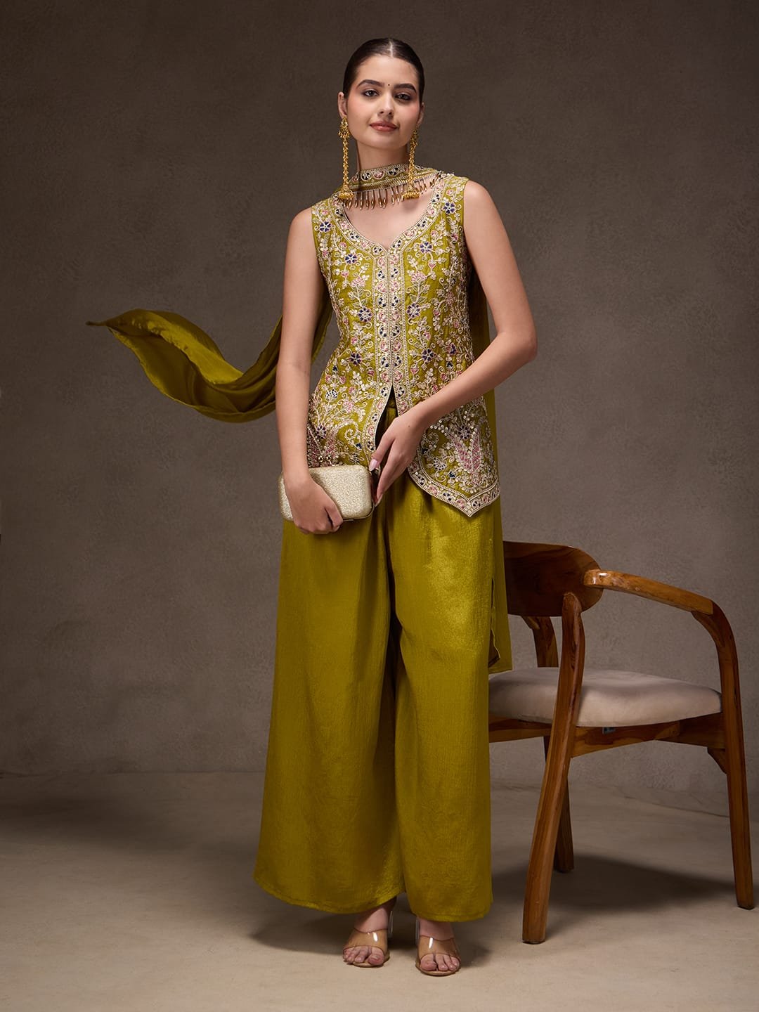 WOMEN'S PURE VISCOSE CHINON KURTA SHARARA SET'S WITH DUPPATA - Image 5