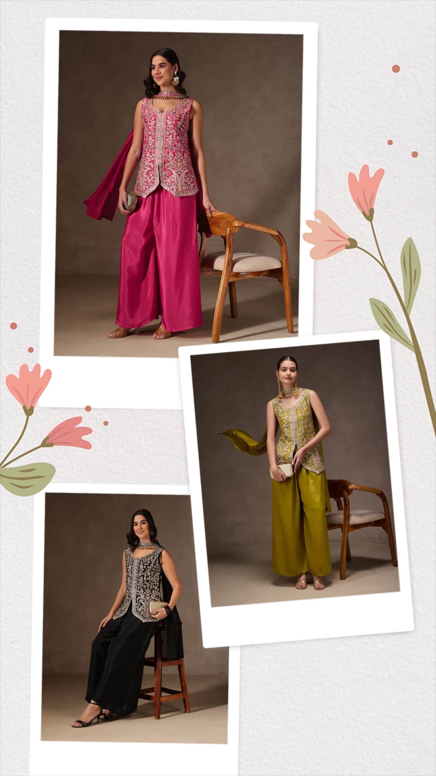 WOMEN'S PURE VISCOSE CHINON KURTA SHARARA SET'S WITH DUPPATA - Image 7