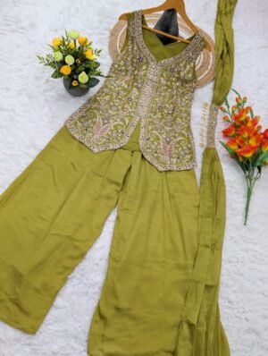Alternative view of WOMEN'S PURE VISCOSE CHINON KURTA SHARARA SET'S WITH DUPPATA