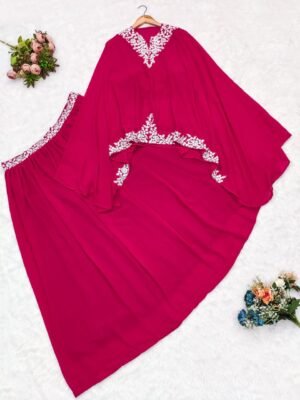 Alternative view of Top Soft Georgette with Multi Thread Embroidery