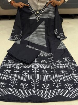 Alternative view of Featuring Beautiful Suit Sets in Pure Cotton Sulb Suit Set Top pent with with Fully Mirro it is beautifully decorated desgins prints and Original Mirror Work  Nackr Work Nack ,