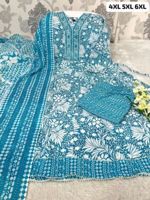 PURE COTTON ANARKALI KURTI WITH PENT WITH DUPPATA