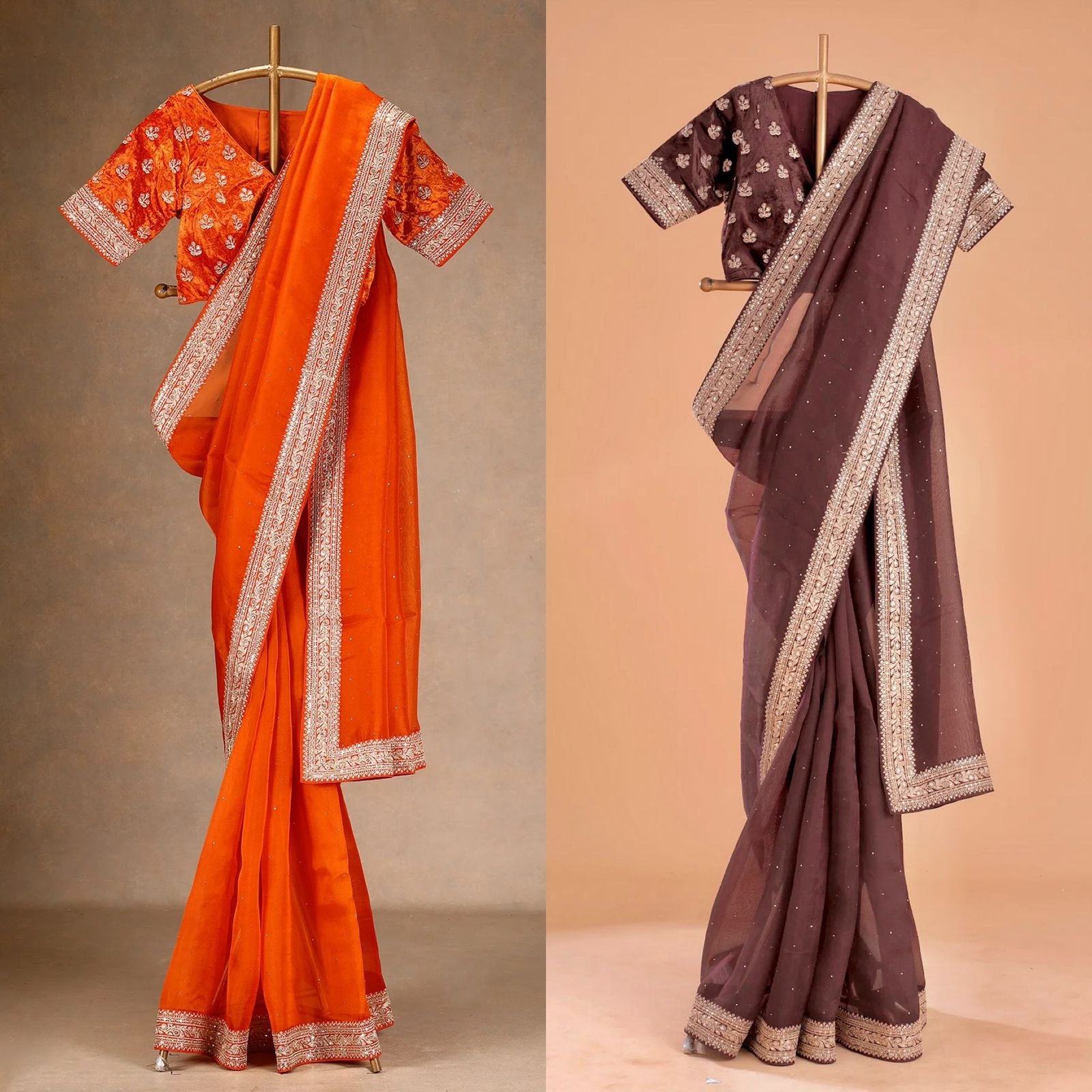 Looking some one for this same colour beautiful Designer Saree on Havy Organza Silk Febric with Thred & Sequnce work With LCD Diamond on all over saree and blouse on Mono Benglori Silk Febric with Thred & Sequnce work Lace. - Image 5