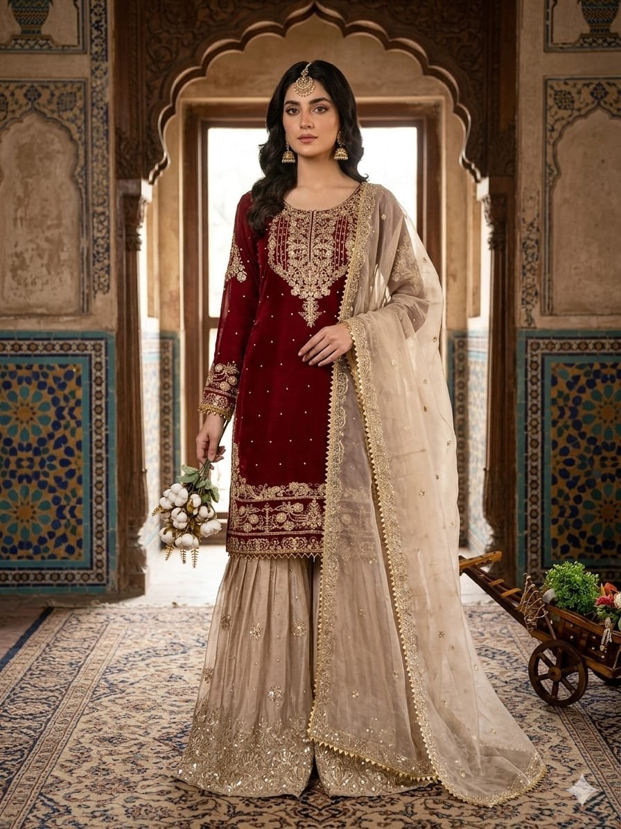 Presenting New Designer Collection In Pure Heavy GMY SILK With Heavy Embroidery Coding Dori-Sequence Work Top-Bottom And Dupatta Set Fully Stitched Ready To Wear - Image 7