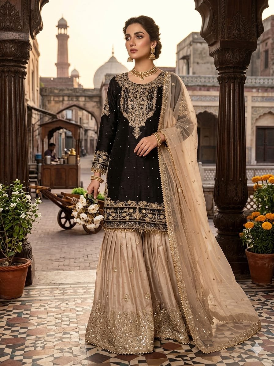 Presenting New Designer Collection In Pure Heavy GMY SILK With Heavy Embroidery Coding Dori-Sequence Work Top-Bottom And Dupatta Set Fully Stitched Ready To Wear - Image 3