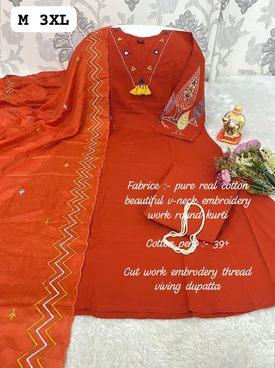 STUNNING COTTON ETHNIC SET – NEW ARRIVAL Elevate your wardrobe with our latest handcrafted collection! This beautiful olive-green ensemble combines traditional artistry with everyday comfort. - Image 4