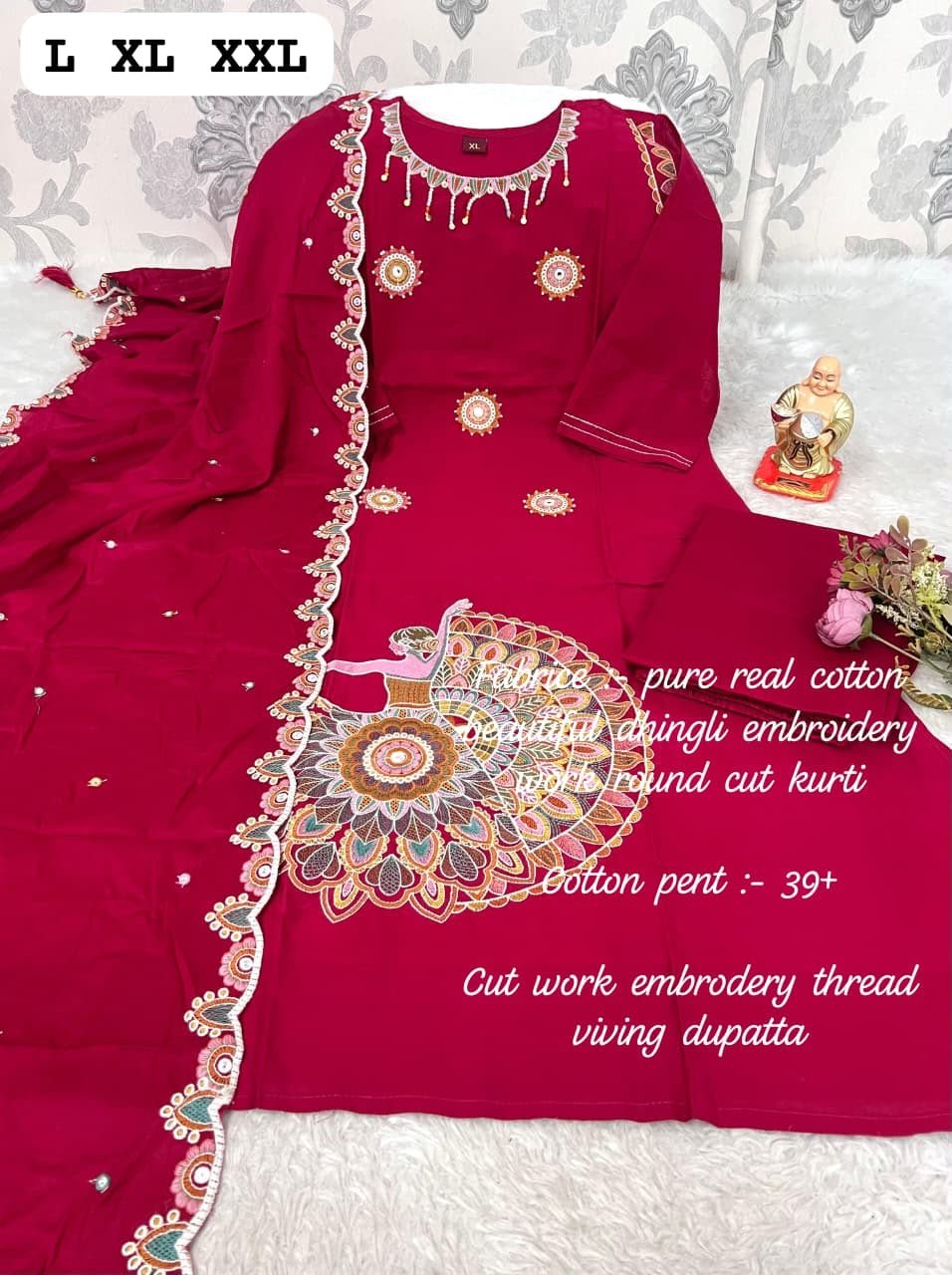 STUNNING COTTON ETHNIC SET – NEW ARRIVAL Elevate your wardrobe with our latest handcrafted collection! This beautiful olive-green ensemble combines traditional artistry with everyday comfort.