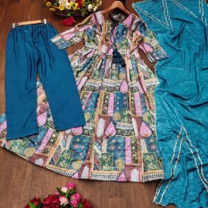 Alternative view of Launching New Designer Party Wear Look Gown  With Bottom and Dupatta