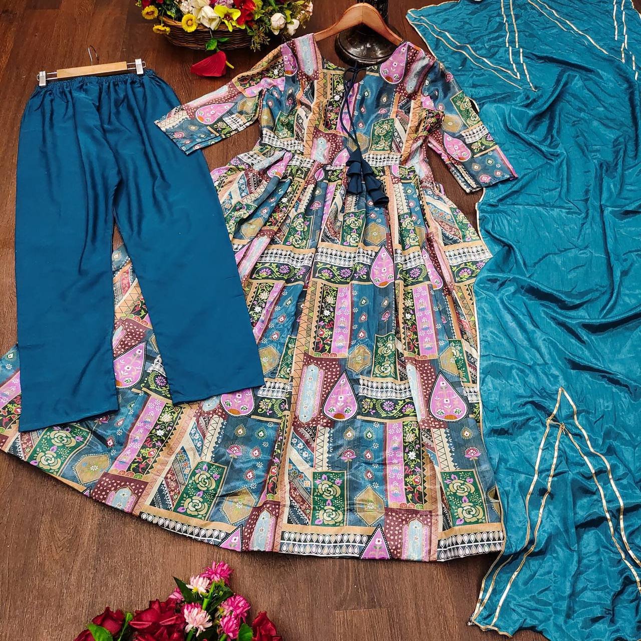 Launching New Designer Party Wear Look Gown With Bottom and Dupatta - Image 2