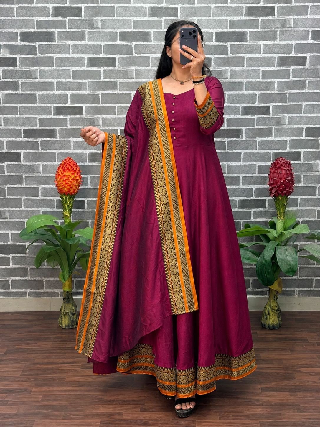 MOX CREATION PRESENTING ANARKALI GOWN DUPATTA FABRICS DETAIL - Image 5