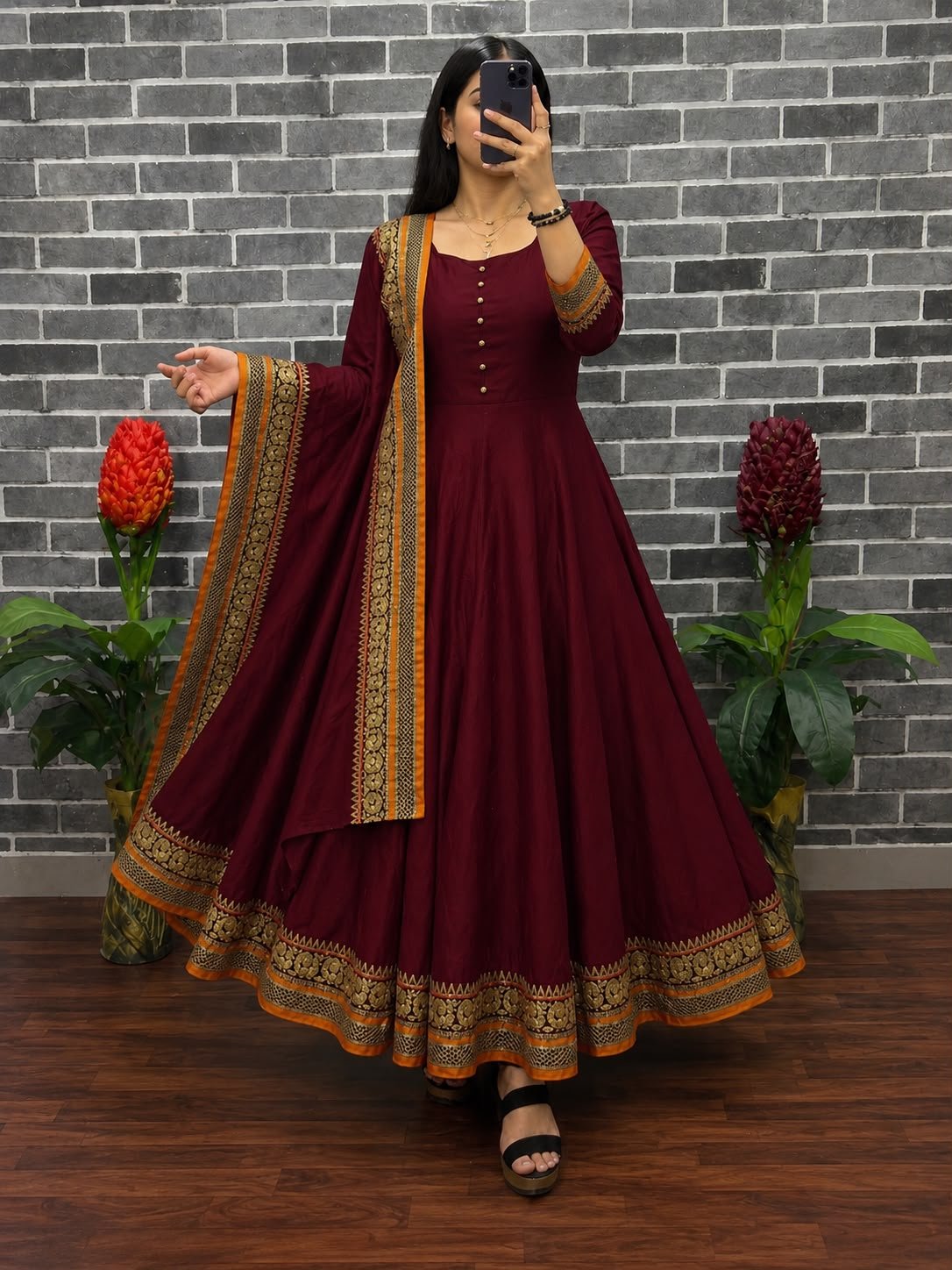 MOX CREATION PRESENTING ANARKALI GOWN DUPATTA FABRICS DETAIL - Image 12