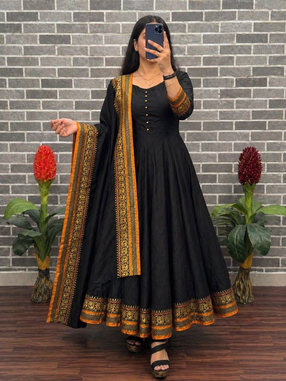 MOX CREATION PRESENTING ANARKALI GOWN DUPATTA FABRICS DETAIL - Image 11
