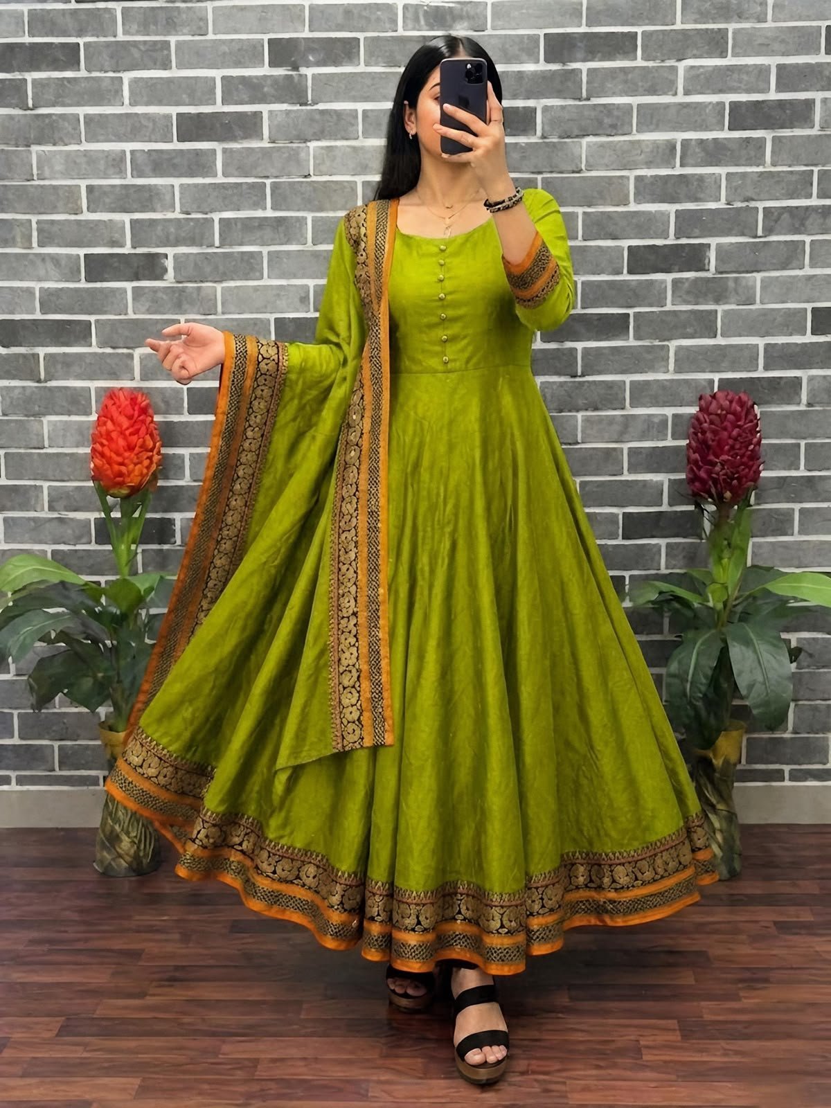 MOX CREATION PRESENTING ANARKALI GOWN DUPATTA FABRICS DETAIL