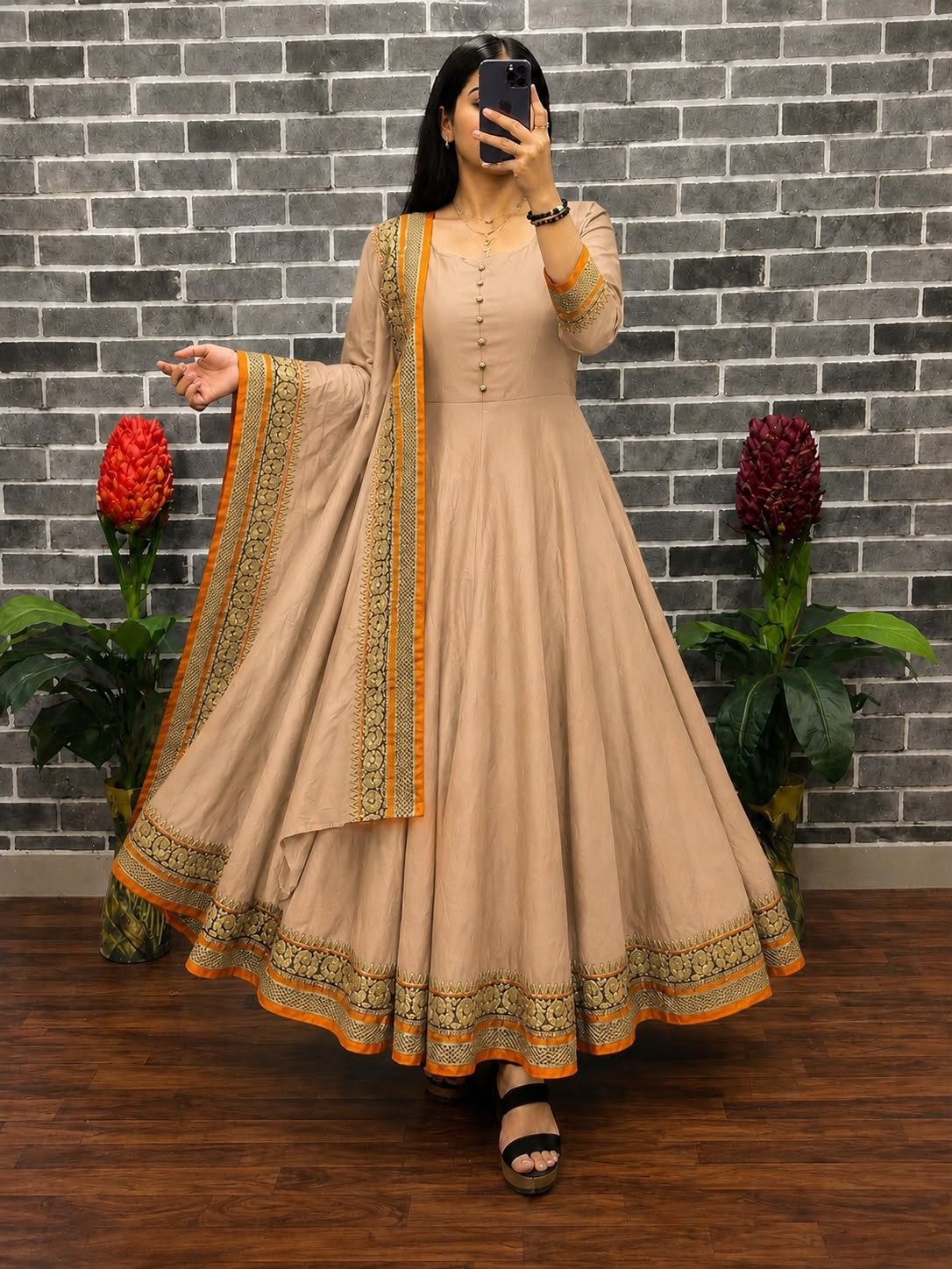 MOX CREATION PRESENTING ANARKALI GOWN DUPATTA FABRICS DETAIL - Image 9