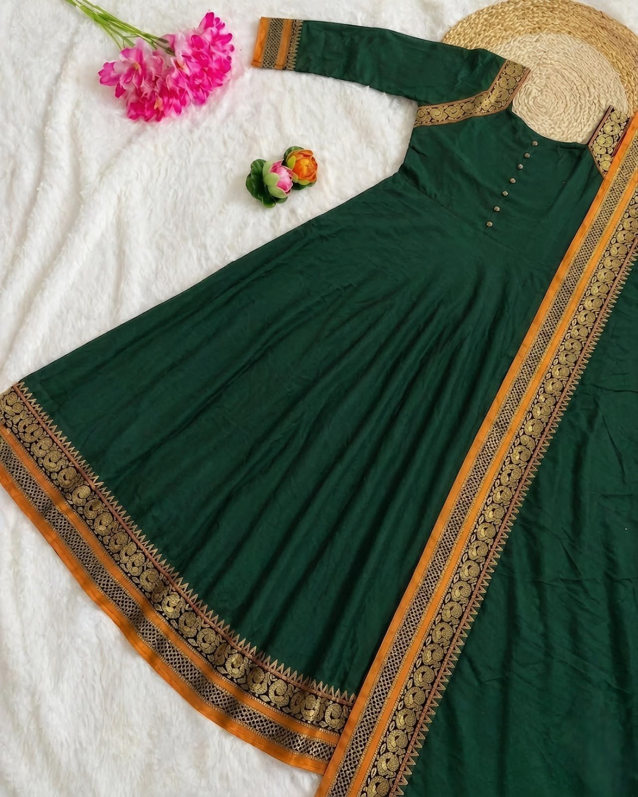 MOX CREATION PRESENTING ANARKALI GOWN DUPATTA FABRICS DETAIL - Image 8