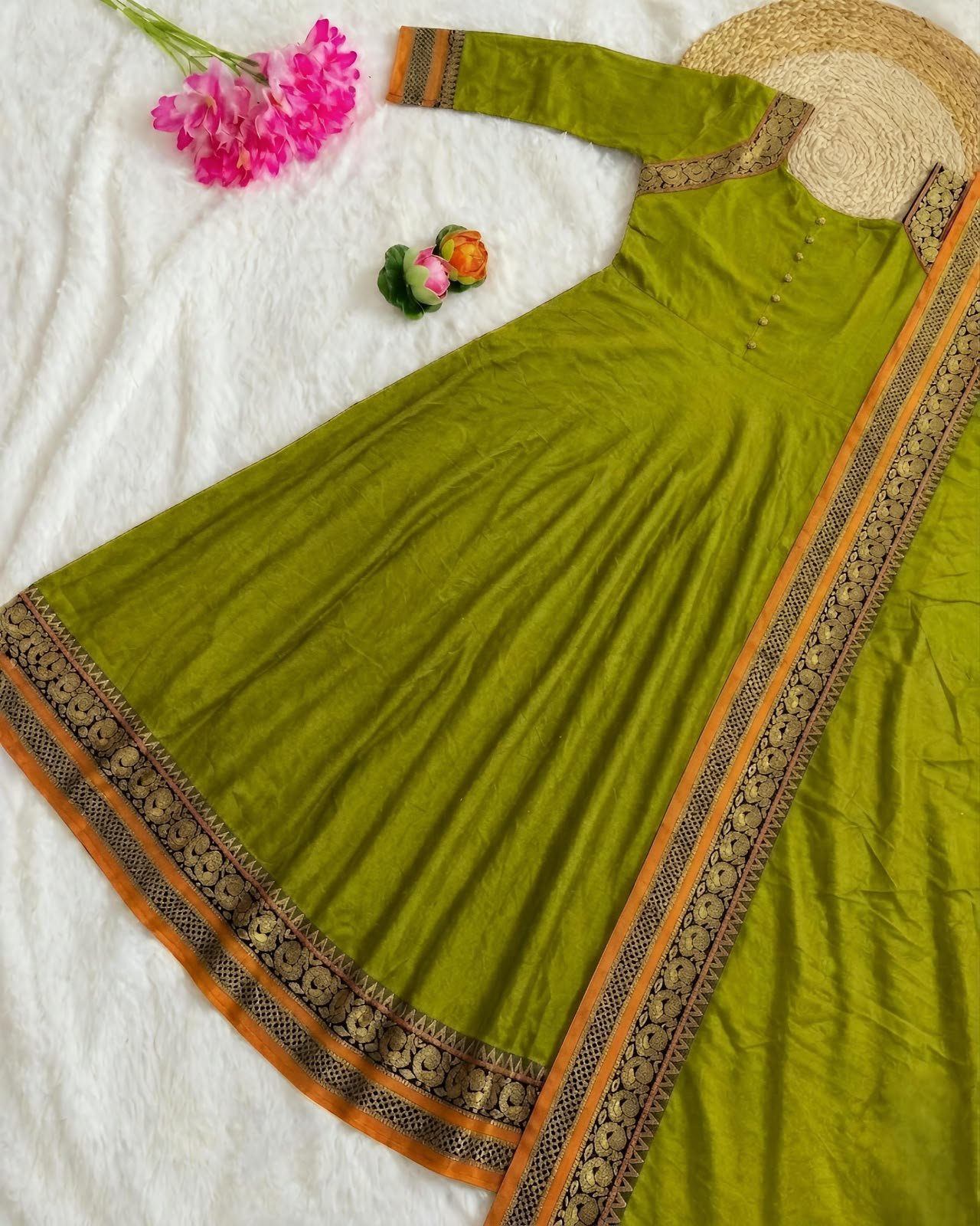 MOX CREATION PRESENTING ANARKALI GOWN DUPATTA FABRICS DETAIL - Image 2