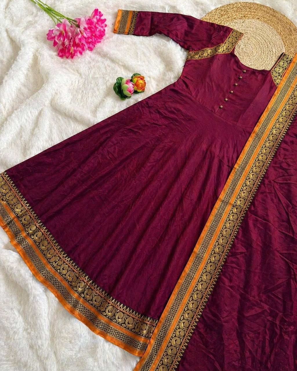 MOX CREATION PRESENTING ANARKALI GOWN DUPATTA FABRICS DETAIL - Image 6