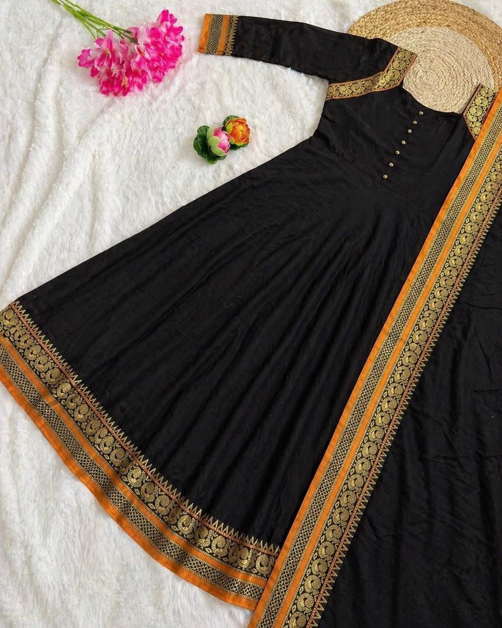 MOX CREATION PRESENTING ANARKALI GOWN DUPATTA FABRICS DETAIL - Image 4