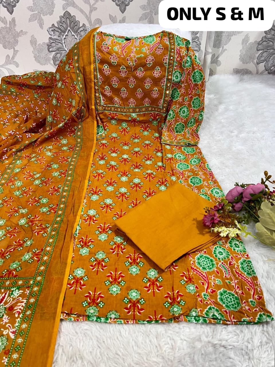 Pure Fine Cotton Fabric Kurti with Pant with cotton 100-100 Dupatt - Image 25