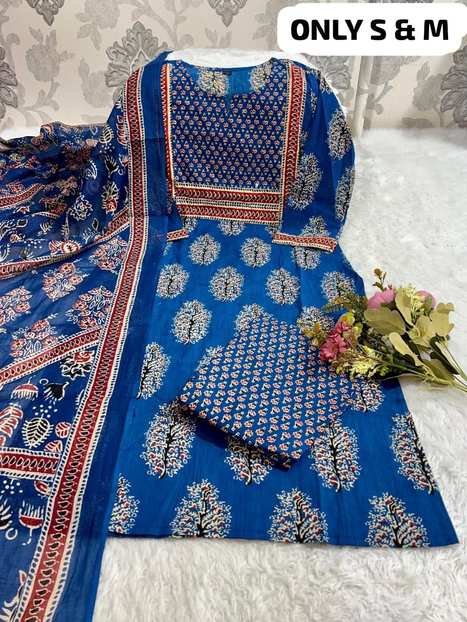 Pure Fine Cotton Fabric Kurti with Pant with cotton 100-100 Dupatt - Image 21
