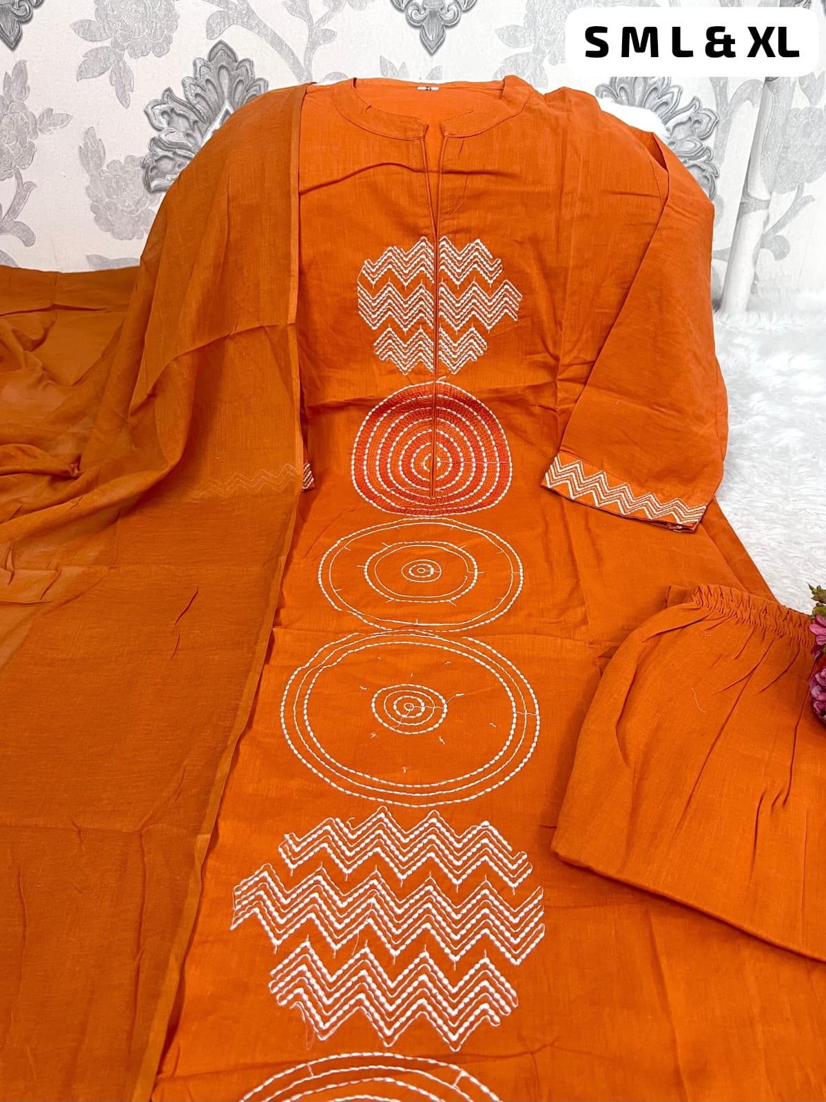 Pure Fine Cotton Fabric Kurti with Pant with cotton 100-100 Dupatt - Image 18