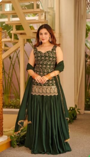 Launching New Designer Party Wear Look Top , Sharara plazzo and Dupatta