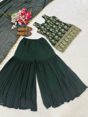 Alternative view of Launching New Designer Party Wear Look Top , Sharara plazzo and Dupatta