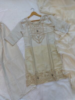 Alternative view of Featuring beautiful Heavy Suit Set which is beautifully decorated Embroidered🪡. It is paired with Plazzo🪡.Complet Lining with Beautiful work