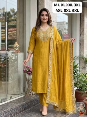 Must-Have Ethnic Wear: Flamingo Silk Set Looking for comfort and style? Our latest "Flamingo" design is crafted from luxurious Flamingo Silk, perfect for any occasion.