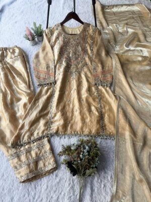 Alternative view of EXCLUSIVE AND TRENDY FOR WEDDING SEASON OUT SEQUENCE EMBROIDERED TOP, SALWAAR AND DUPATTA