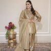 EXCLUSIVE AND TRENDY FOR WEDDING SEASON OUT SEQUENCE EMBROIDERED TOP, SALWAAR AND DUPATTA