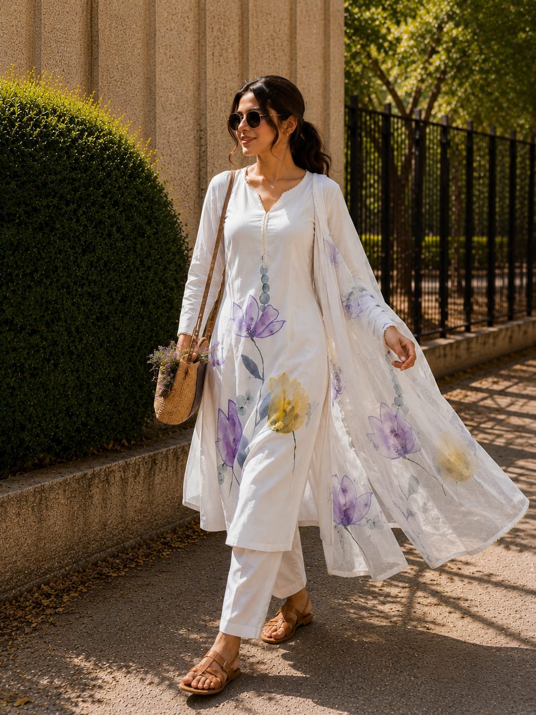 Launching New Đěsigner Pure MUL MUL LILAN Top With Pent & Dupatta Set