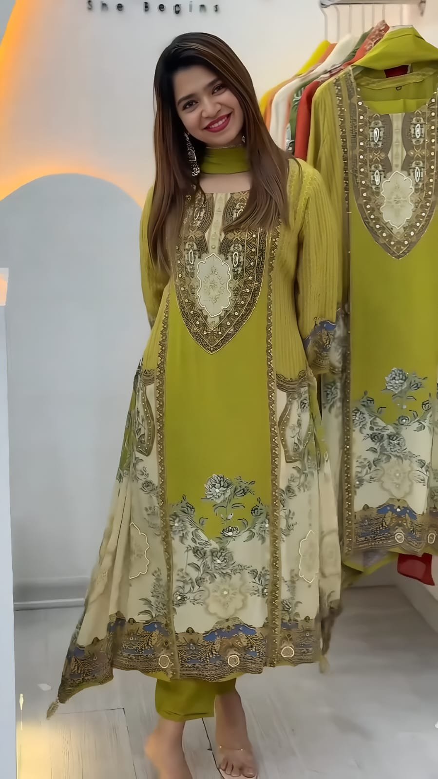Today We are Launching Exclusively Festive & Party Wear Heavy Frech Crep With Digital Print With Hand Work Top-bottom Set Fully Stitched Ready To Wear