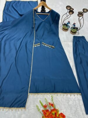 Alternative view of AK NEW ĐĚSIGNER PARTY WEAR TOP AND PANT WITH FANCY DUPPATA AND EMBROIDERY WOR